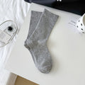 Casual Thin Breathable Solid Color Crew Socks 6W8FSO522