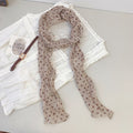 Retro Color Block Polka Dots Ruffled Silk Scarf MK2BLW6W6NSI74
