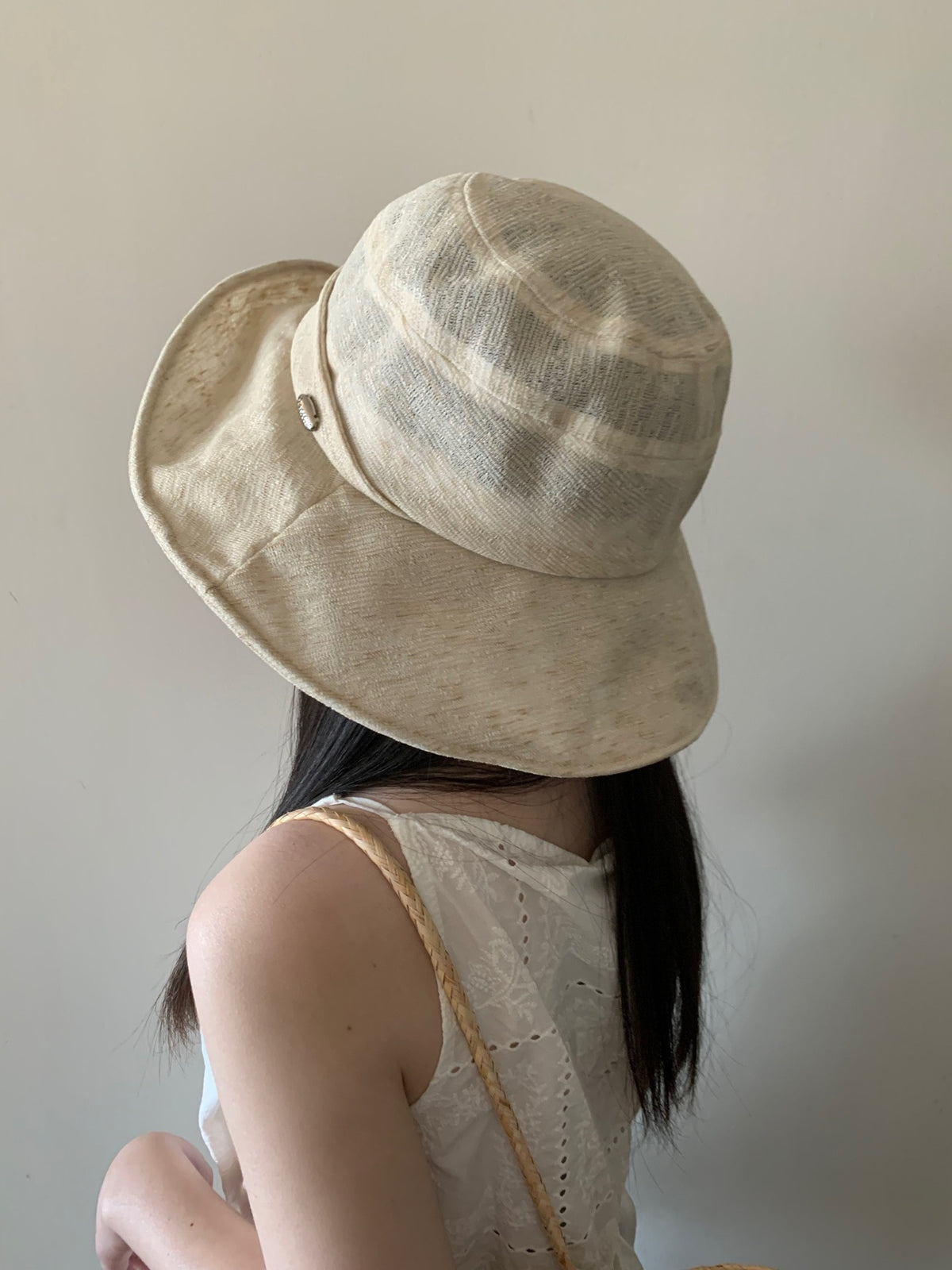 Linen Wide Brim Bucket Hat - DippedShop Wholesale - #5891