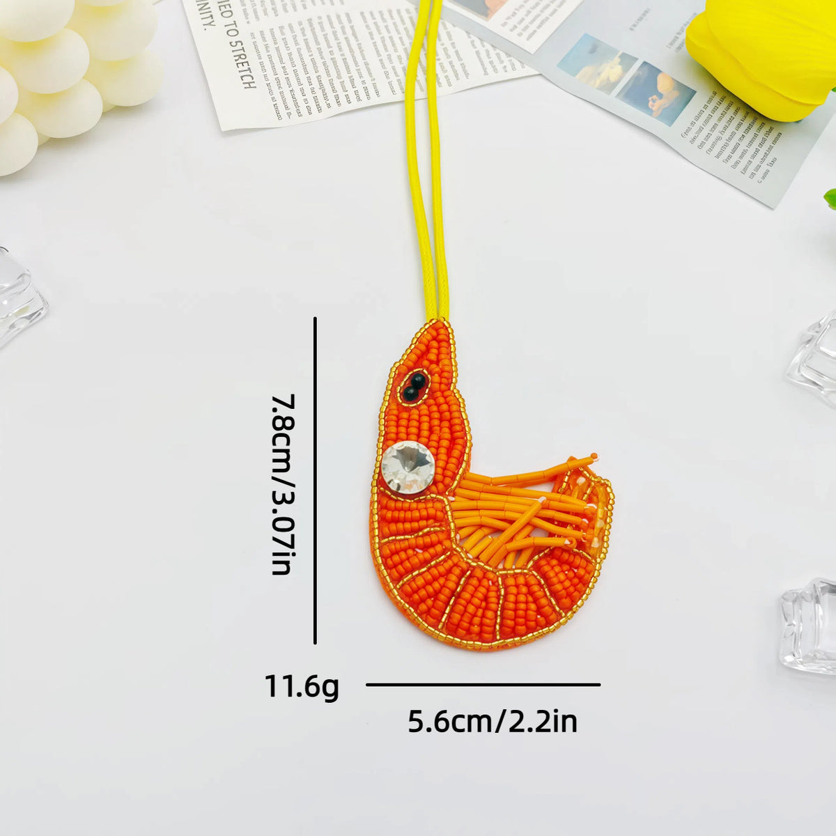 Creative Sequin Beaded Lobster Pendant Bag Charm 6W10BBC795