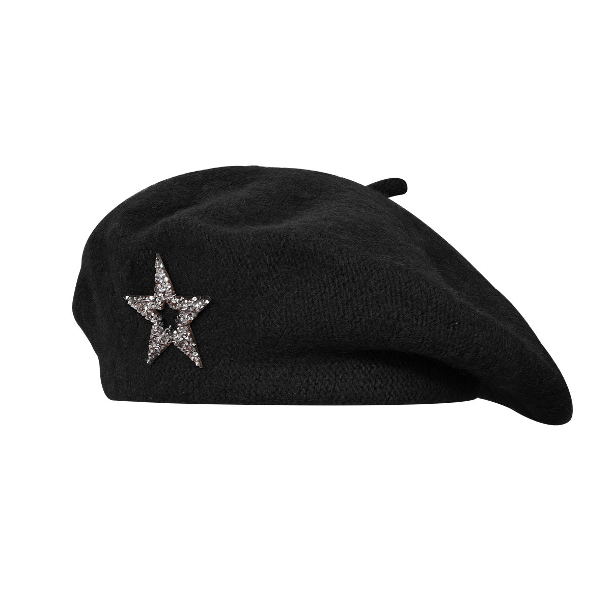 Rhinestone Star Knit Beret - DippedShop Wholesale - #4291