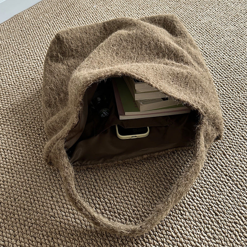 Retro Woolen Large Capacity Commute Tote Bag 6W10BBG2490