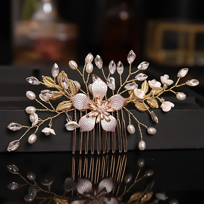 Pearl Flower Handmade Bridal Hair Comb DPJC1229