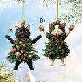 Christmas Tree Cat Christmas Haning Ornament 6H7HBW561