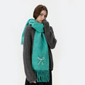Elegant Pearl Bowknot Warm Tassel Scarf 6W6NSC128