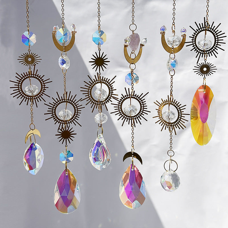 Sun Moon Suncatcher Colorful Crystal Decoration DPCD6