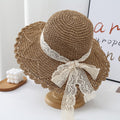 Lace Bowknot Straw Hat - DippedShop Wholesale - #6243