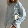 Letter Embroidery Loose Hoodie - DippedShop Wholesale - #4739