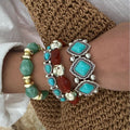Vintage Irregular Geometric Stone Beaded Bracelet 6W6JBR511