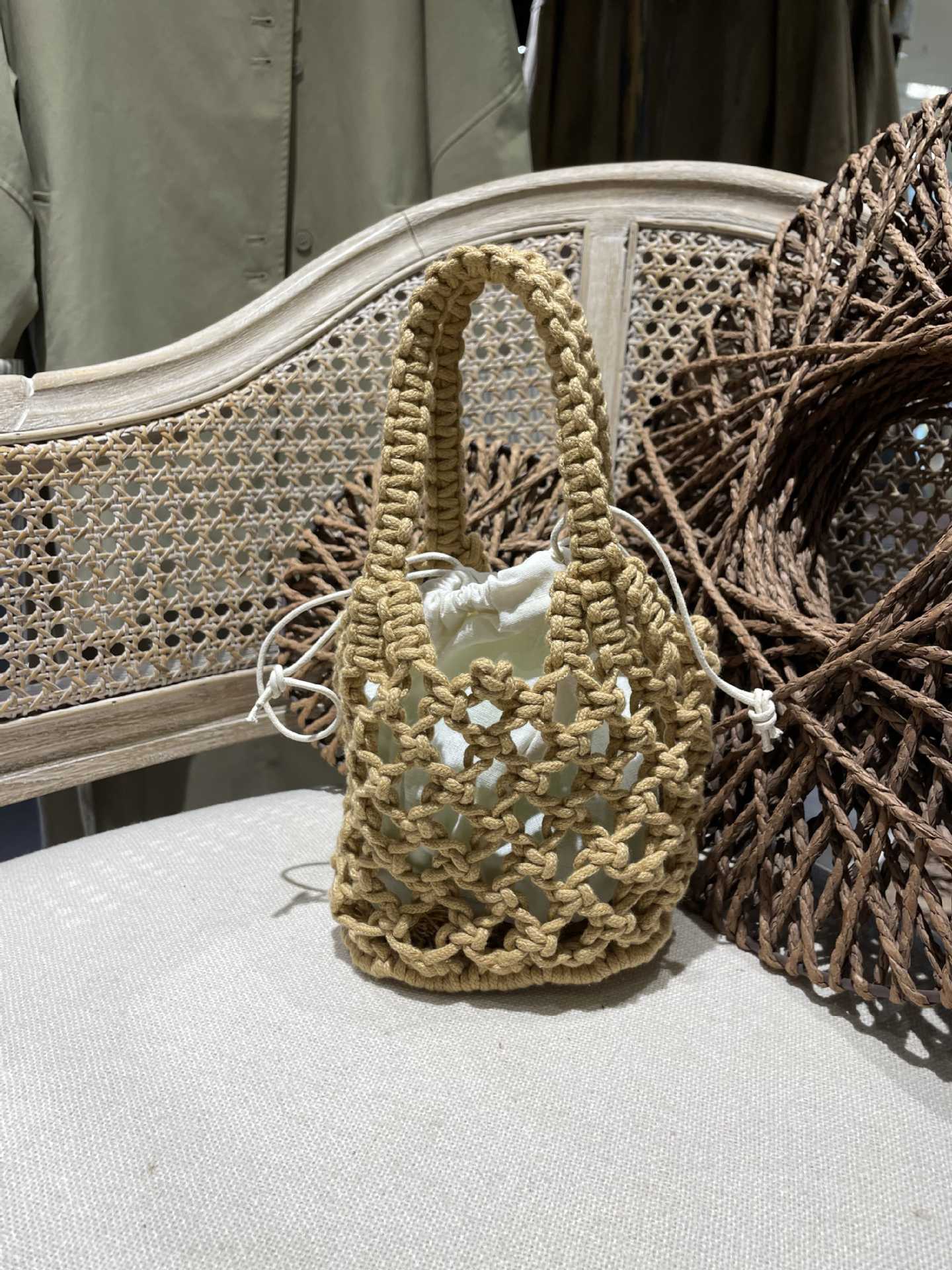 Hand-Woven Solid Handbag - DippedShop Wholesale - #6307