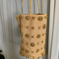 Trendy Metal Beaded Embroidery Denim Bucket Bag 6S10BBG1459