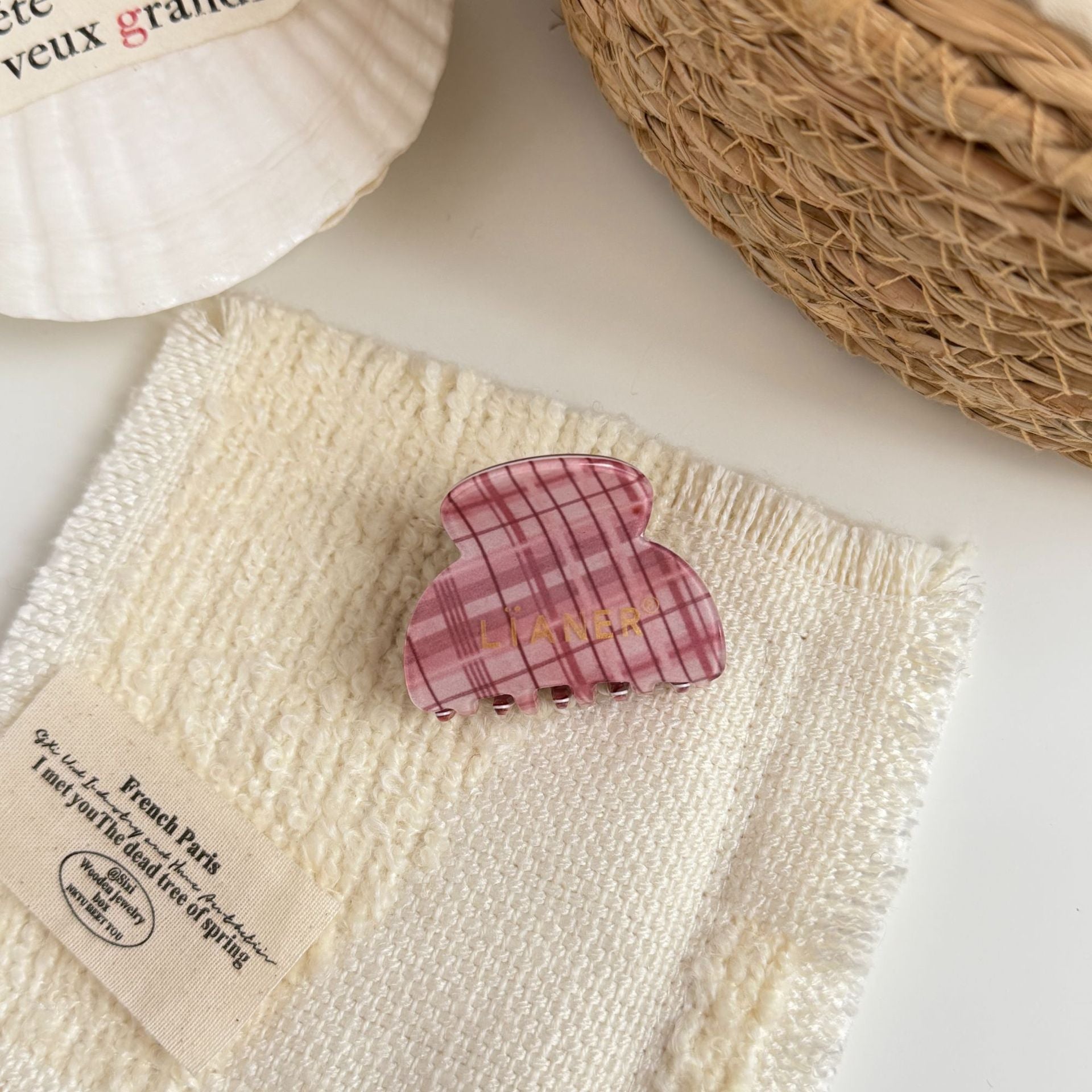 Retro Plaid Hair Claw - DippedShop Wholesale - #3635