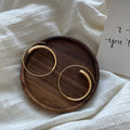 Chunky Gold Plated Geometric Statement Hoop Earrings 6W6JER714