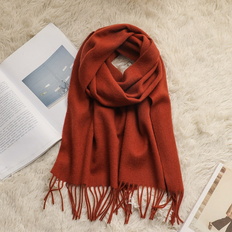 Solid Color Fringe Scarf - DippedShop Wholesale - #7491
