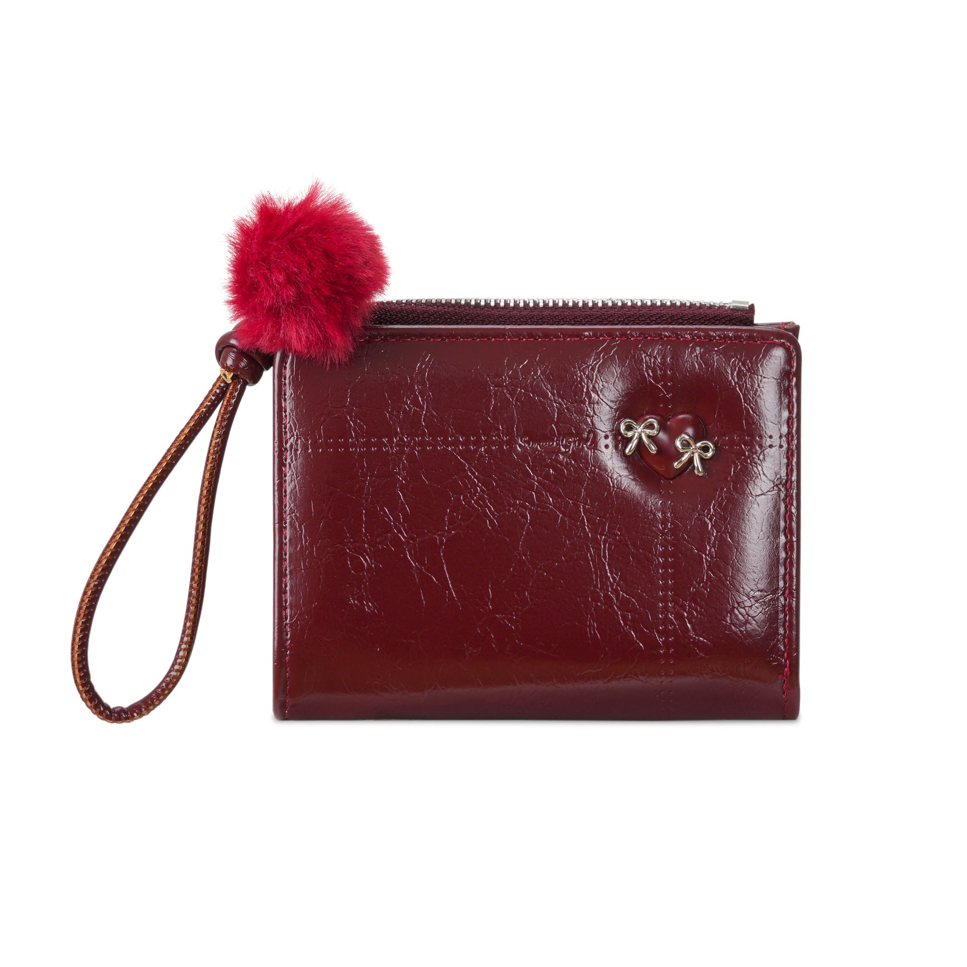 Mini Plush Ball Bowknot PU Coin Purse 6S10BWB137