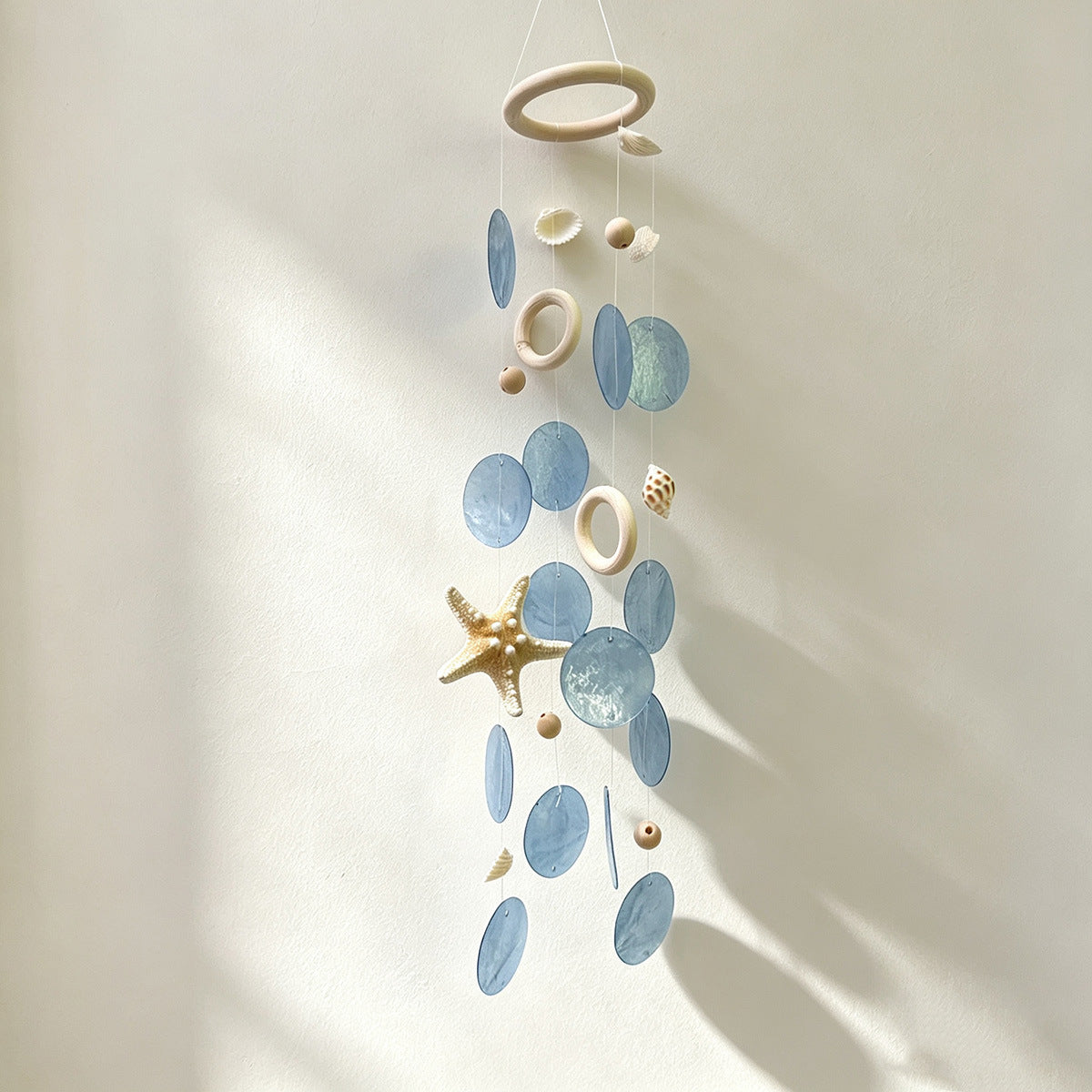 Handmade Spiral Starfish Sea Shell Wind Chime 6H7HLS222