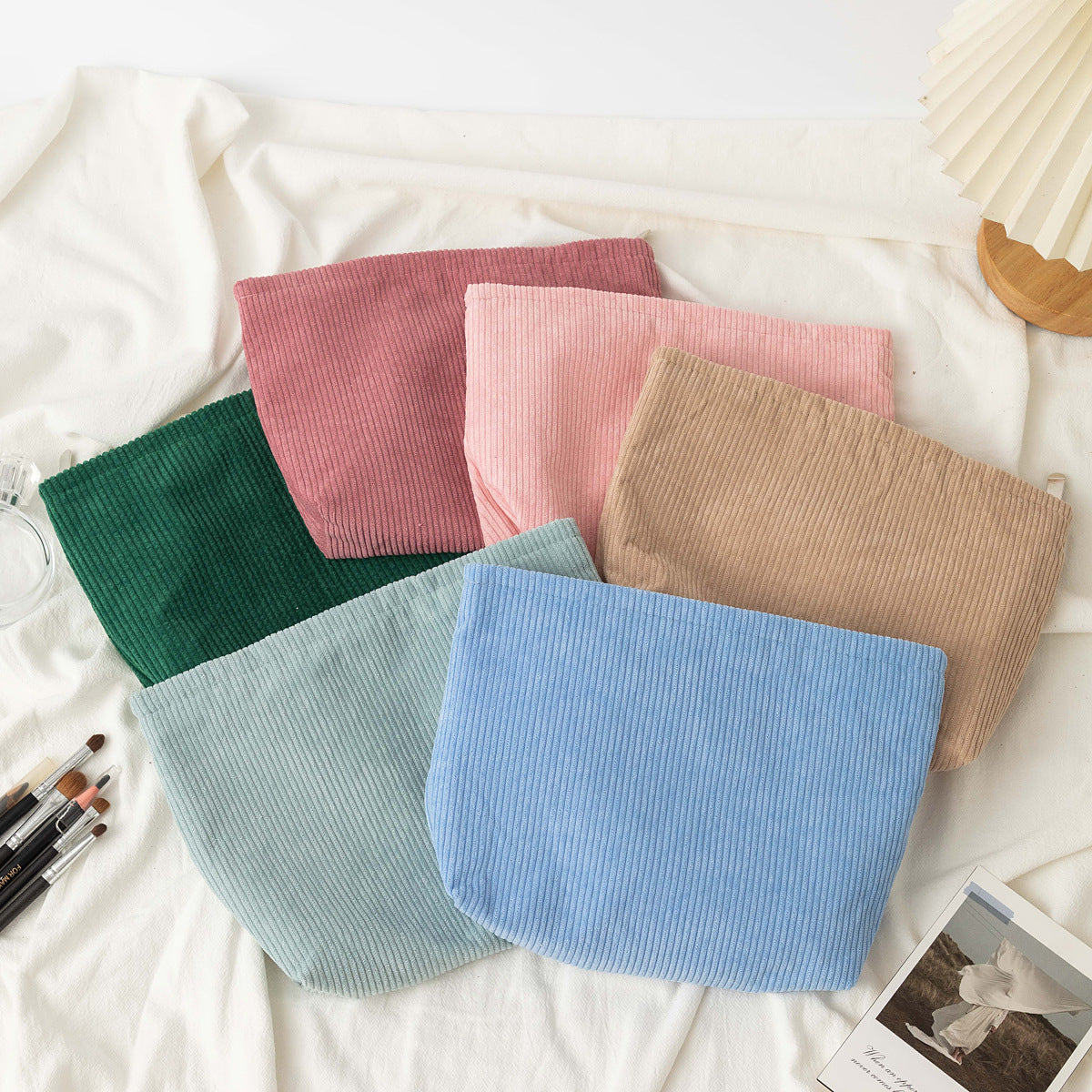 Solid Color Corduroy Large Capacity - DippedShop Wholesale - #8755