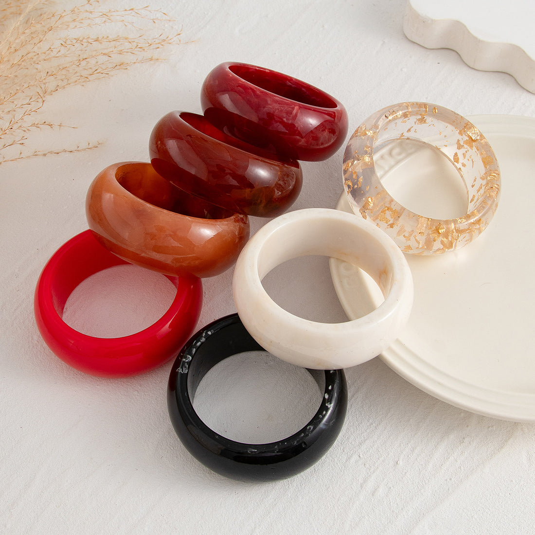 Wide Smooth Steet Acrylic Bracelets DP25D633