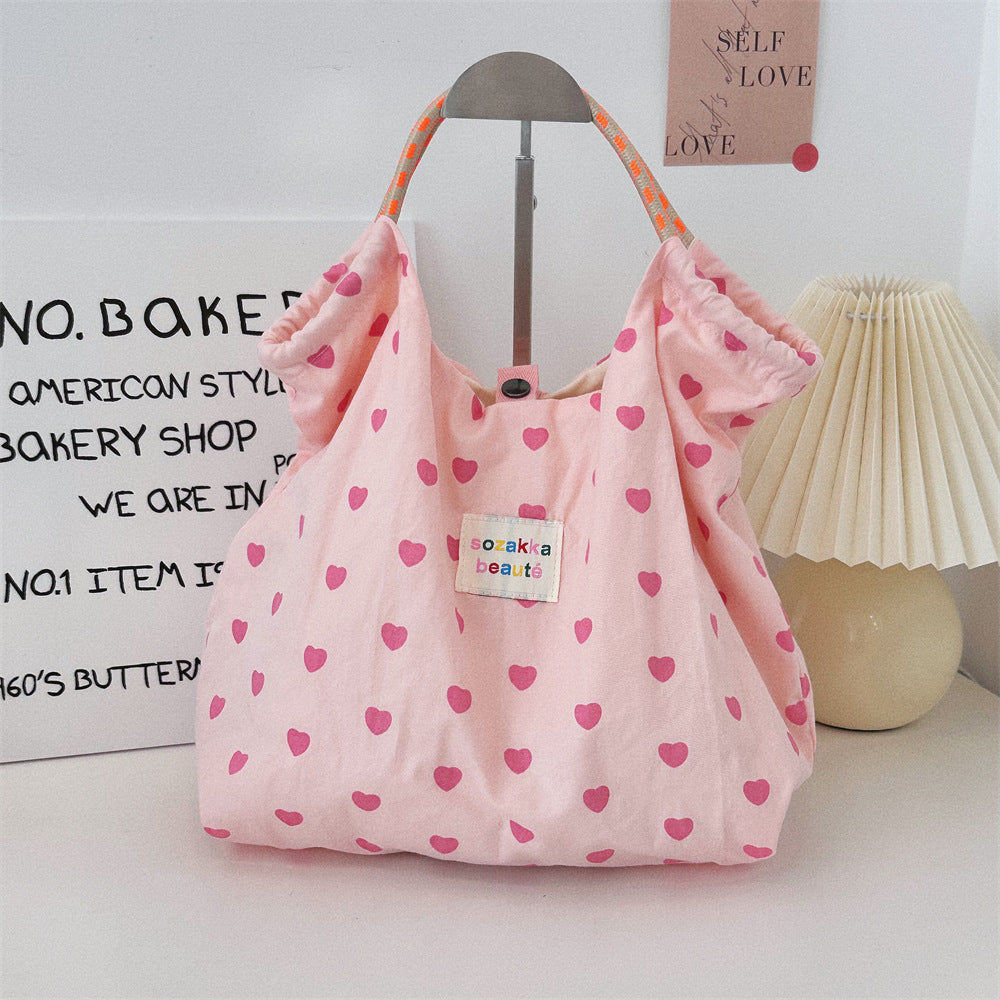 Pink Love Print Color Block Bag DP25A480