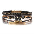 Vintage Multi Layer Irrugular Stones Magnetic Bracelets 6W6JBR498