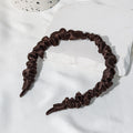Minimalist Ruched Solid Color Mulberry Silk Headband 6W6HBD372
