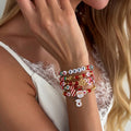Christmas Multi-Layer Snowflake Charm Beaded Bracelet Set 6W6JBR652