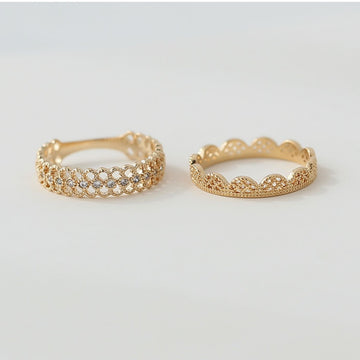 Lace Hollow Rhinestone Vintage Rings DP25D652