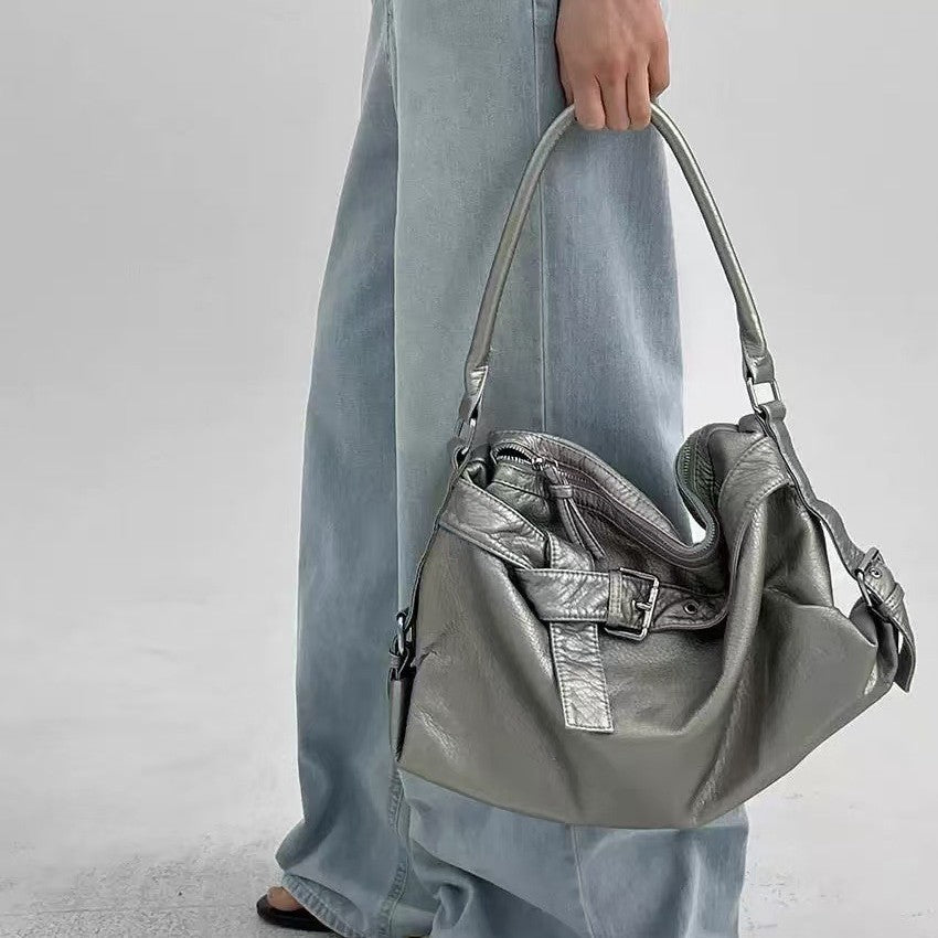 Stylish Solid Color Soft Leather Underarm Bag 6W10BBG2012