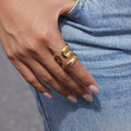 Hollow Cubic Zirconia Ring - DippedShop Wholesale - #6675