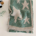 Star Embroidered Knit Scarf - DippedShop Wholesale - #4723