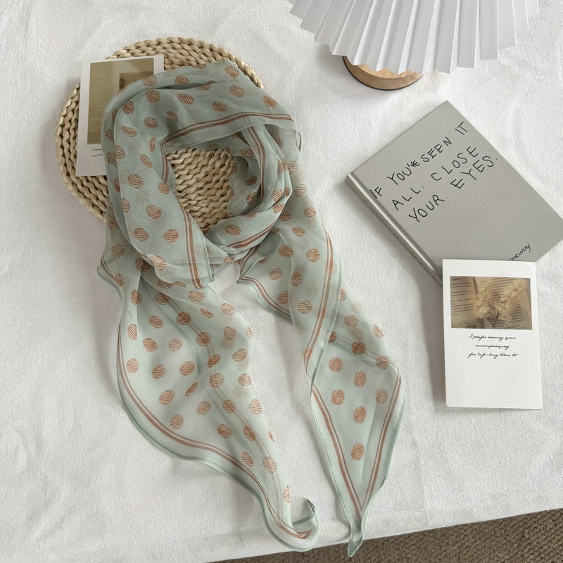 Vintage Polka Dots Triangle Silk Print MK2BLW6W6NSI54