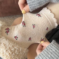 Floral Print Wool Blend Warm Crew Socks 6W8FSO714