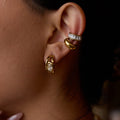 Gold Plated C-Shaped Stud Earrings - DippedShop Wholesale - #5619