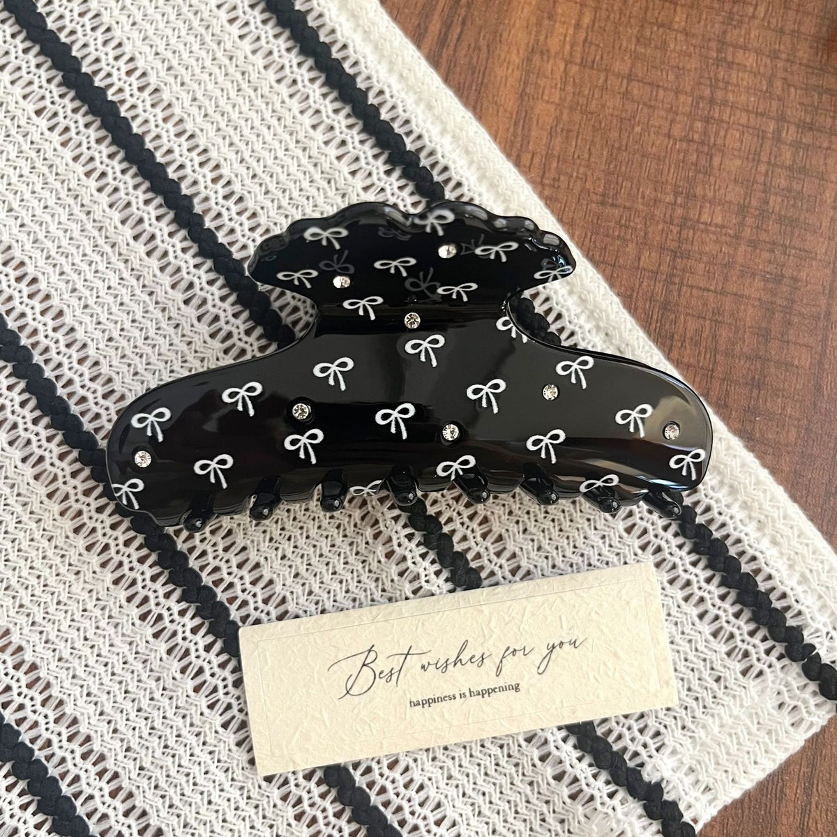 Cute Polka Dots Rhinestone Hair Claw 6W6HCP1663