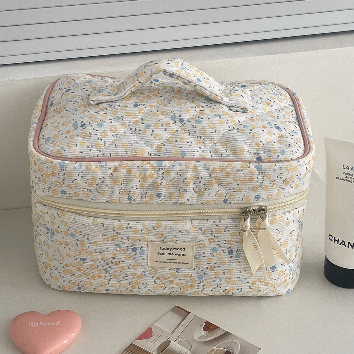Floral Cosmetic Bag - DippedShop Wholesale - #9891