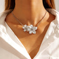 Trendy Exaggerated Blue Flower Chain Anklets 8ZA6JAB44L