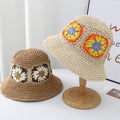 Floral Crochet Straw Hat - DippedShop Wholesale - #9523