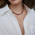 Elegant Red Beaded Cubic Zircon Chain Neckalce 6W6JNC1030