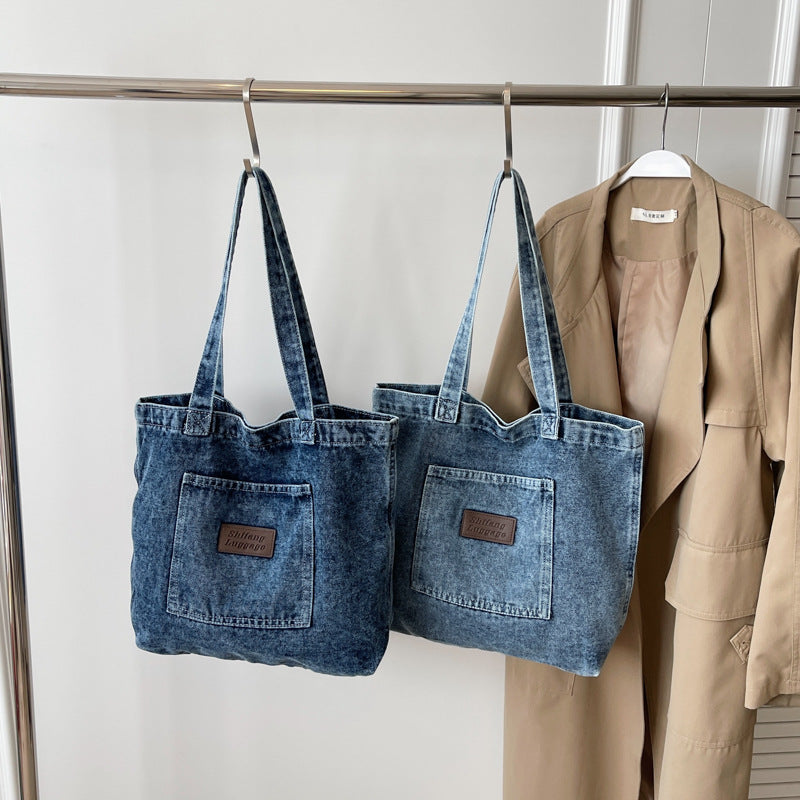2+ Washed Pocket Demin Shoulder Bags DPB0317