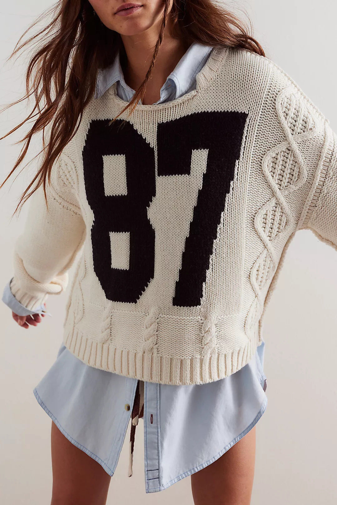Casual Color Block Round Neck Knited Top DP25E518