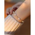 Natural Pearl Gold Plated Chain Bracelets 6W6JBR484