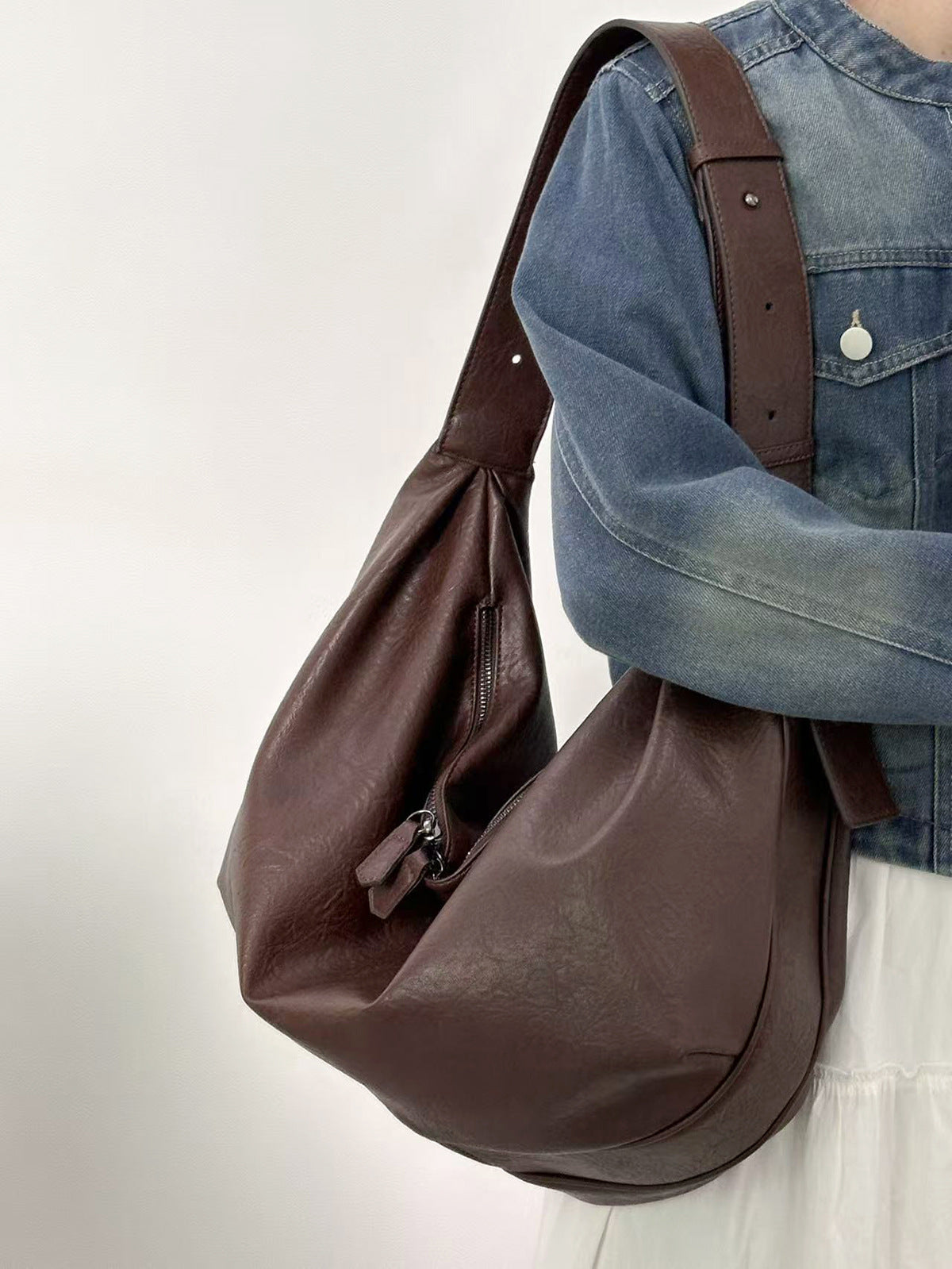 Slouchy Crescent Large Capacity Hobo Shoulder Bag 6W10BBG2015