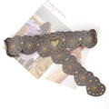 Boho Heart Wide Waist Western Leather Belt MK2LEEP6W6JBT41