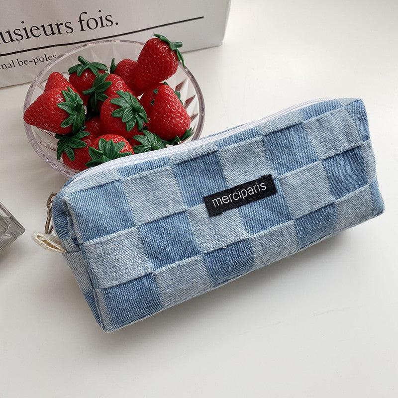 Aesthetic Checkered Large Capacity Stationery Pouch 6S10BOB1050
