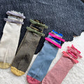 Sweet Shimmery Lurex Ruffle Double Bow Socks 6W8FSO770