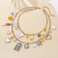 Boho-Style Double Layer Heart Pendant Necklace 6W6JNC619