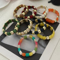 Dopamine Color Block Resin Beaded Stretch Bracelet 6W6JBR610