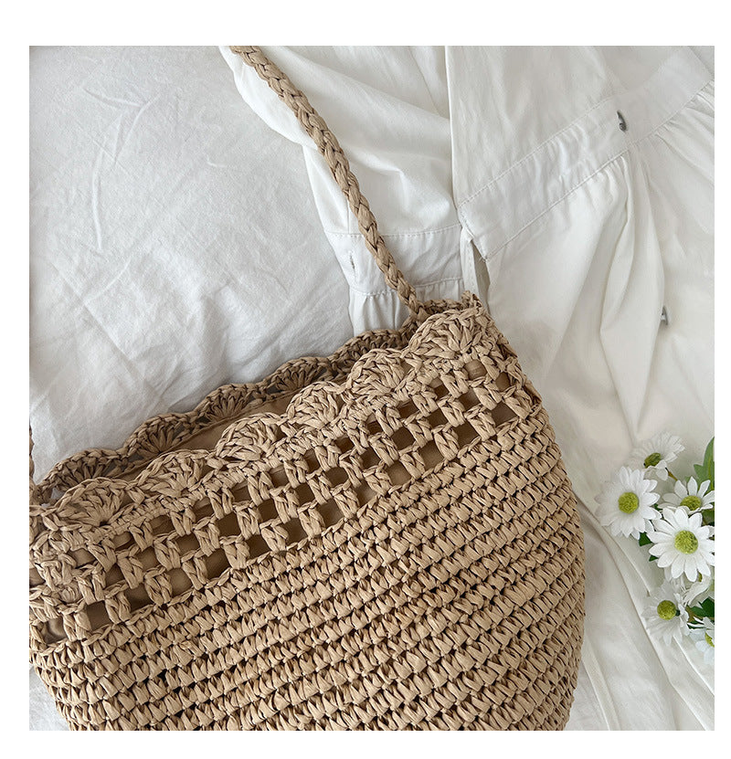 Straw Woven Bucket Bag - DippedShop Wholesale - #5987