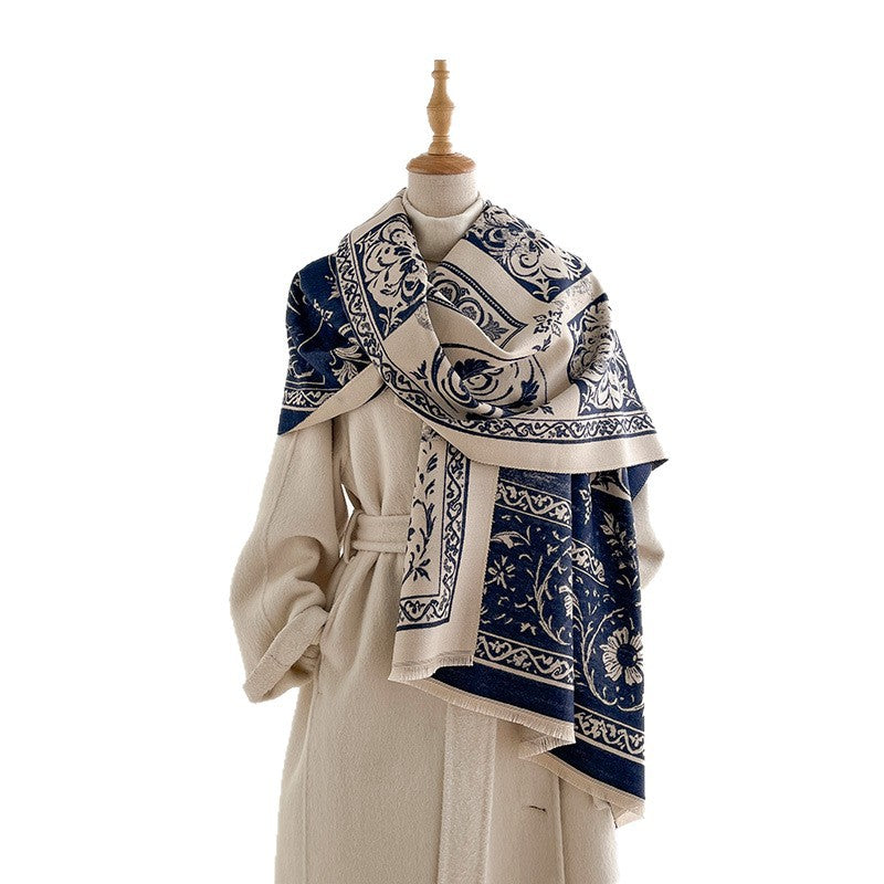 Jacquard Tassel Shawl Scarf - DippedShop Wholesale - #8787