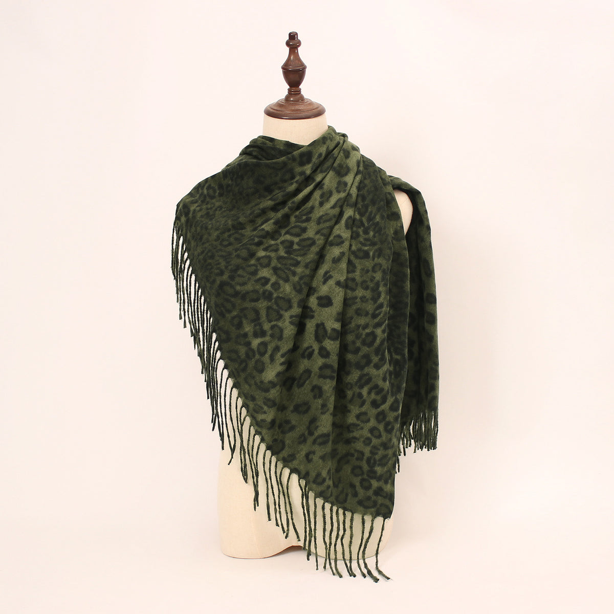 Vintage Leopard Print Fringe Scarf - DippedShop Wholesale - #1283